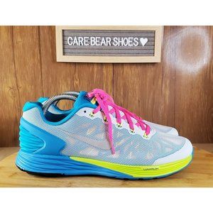 Nike Lunarglide 6 GS SZ 7Y White Pink Blue 654156 100